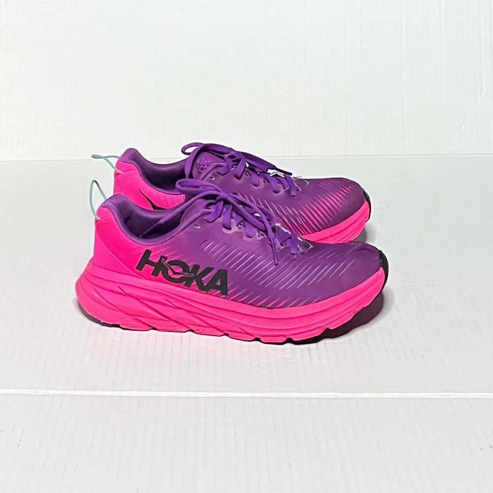 Hoka Women's Purple and Hot Pink Athletic Running Shoes